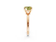 Minimalist Solitaire Engagement Ring Setting for Fancy Yellow Round Cut Center with Thin Band and Prong Head in Rose Gold