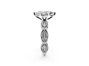 Solitaire Engagement Ring Setting for Marquise Center with Marquise Panel Band and Prong Head in Sterling Silver
