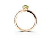 Solitaire Engagement Ring Setting for Fancy Yellow Marquise Center with Large Accent Band and Prong Head in Rose Gold