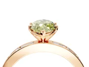 Solitaire Engagement Ring Setting for Fancy Yellow Marquise Center with Channel Baguette Band and Prong Head in Rose Gold