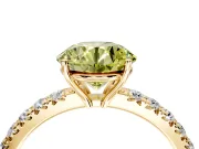 Solitaire Engagement Ring Setting for Fancy Yellow Round Cut Center with Large Accent Band and Prong Head in Yellow Gold
