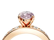 Solitaire Engagement Ring Setting for Fancy Pink Marquise Center with Channel-Set Accents and Prong Head in Rose Gold