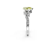 Solitaire Engagement Ring Setting for Fancy Yellow Pear-Shaped Center with Marquise Accent Twist Band and Prong Head in Platinum