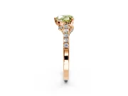 Solitaire Engagement Ring Setting for Fancy Yellow Heart-Shaped Center with Crossover Accents and Prong Head in Rose Gold