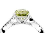 Solitaire Engagement Ring Setting for Fancy Yellow Radiant Cut Center with Twisted Pave Split Shank and Prong Head in Sterling Silver