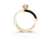 Solitaire Engagement Ring Setting for Fancy Pink Pear-Shaped Center with Channel Baguette Band and Prong Head in Yellow Gold