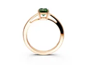 Solitaire Engagement Ring Setting for Fancy Green Emerald Cut Center with Open Cathedral Shoulders and Prong Head in Rose Gold