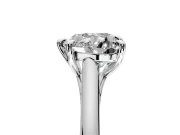 Solitaire Engagement Ring Setting for Heart-Shaped Center with Cathedral Band and Prong Head in Platinum