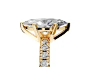 Solitaire Engagement Ring Setting for Marquise Center with Large Accents and Prong Head in Yellow Gold
