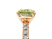 Solitaire Engagement Ring Setting for Fancy Yellow Radiant Cut Center with Large Accents and Prong Head in Rose Gold