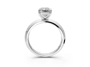 Solitaire Engagement Ring Setting for Radiant Cut Center with Wide Knife Ridge Band and Prong Head in Platinum