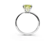 Minimalist Solitaire Engagement Ring Setting for Fancy Yellow Cushion Cut Center with Thin Band and Prong Head in Platinum