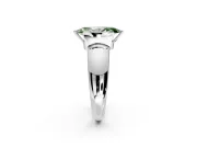 Tension Engagement Ring Setting for Fancy Green Marquise Center with Wide Flat Band and Tension Head in Sterling Silver