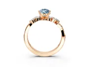 Solitaire Engagement Ring Setting for Fancy Blue Pear-Shaped Center with Marquise Accent Twist Band and Prong Head in Rose Gold