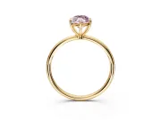 Solitaire Engagement Ring Setting for Fancy Pink Marquise Center with Straight Thin Band and Prong Head in Yellow Gold