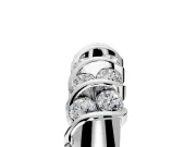 Round Cut Lab-Grown Diamond Multi-Row Channel-Set Wedding Band in Sterling Silver