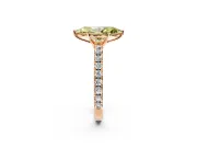 Solitaire Engagement Ring Setting for Fancy Yellow Marquise Center with Large Accent Band and Prong Head in Rose Gold