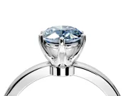 Solitaire Engagement Ring Setting for Fancy Blue Oval Center with Plain Band and Tulip Prong Head in White Gold