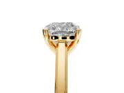 Solitaire Engagement Ring Setting for Cushion Cut Center with Flat-Sided Plain Band and Prong Head in Yellow Gold