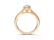 Solitaire Engagement Ring Setting for Pear-Shaped Center with Narrow Cathedral Band and Prong Head in Rose Gold
