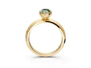 Solitaire Engagement Ring Setting for Fancy Green Marquise Center with Wide Knife Ridge Band and Prong Head in Yellow Gold