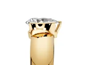 Tension Engagement Ring Setting for Pear-Shaped Center with Wide Flat Band and Tension Head in Yellow Gold