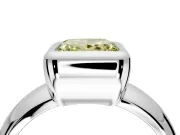 Solitaire Engagement Ring Setting for Fancy Yellow Princess Cut Center with Wide Band and Bezel Head in Platinum