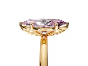 Low-Set Solitaire Engagement Ring Setting for Fancy Pink Marquise Center with Thin Plain Band and Prong Head in Yellow Gold