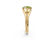 Solitaire Engagement Ring Setting for Fancy Yellow Round Cut Center with Milgrain Cathedral Band and Prong Head in Yellow Gold