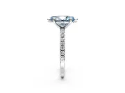 Solitaire Engagement Ring Setting for Fancy Blue Marquise Center with Fine Pave Narrow Band and Prong Head in Platinum