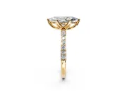 Solitaire Engagement Ring Setting for Marquise Center with Fine Pave Accents and Prong Head in Yellow Gold
