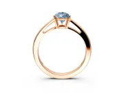 Solitaire Engagement Ring Setting for Fancy Blue Pear-Shaped Center with Open Cathedral Shoulders and Prong Head in Rose Gold