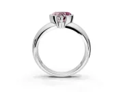 Tension Engagement Ring Setting for Fancy Pink Heart-Shaped Center with Wide Flat Band and Tension Head in White Gold