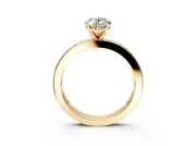 Solitaire Engagement Ring Setting for Oval Center with Channel Baguette Band and Prong Head in Yellow Gold
