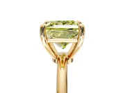Minimalist Solitaire Engagement Ring Setting for Fancy Yellow Princess Cut Center with Thin Band and Prong Head in Yellow Gold