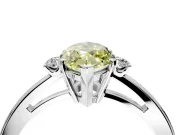 3 Stone Engagement Ring Setting for Fancy Yellow Marquise Center with Low-Set Round Cut Accents and Prong Head in Platinum