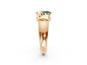 Tension Engagement Ring Setting for Fancy Green Oval Center with Wide Flat Band and Tension Head in Rose Gold