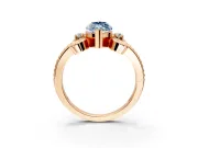 Solitaire Engagement Ring Setting for Fancy Blue Marquise Center with Twisted Band and Scroll Prong Head in Rose Gold