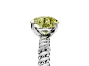 Rope Engagement Ring Setting for Fancy Yellow Round Cut Center with Accent Shoulders and Prong Head in Platinum