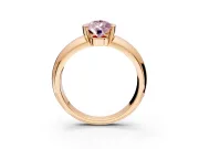 Tension Engagement Ring Setting for Fancy Pink Pear-Shaped Center with Wide Flat Band and Tension Head in Rose Gold