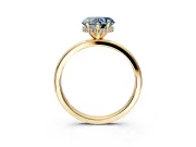 Hidden Halo Engagement Ring Setting for Fancy Blue Heart-Shaped Center with Plain Band and Tall Prong Head in Yellow Gold