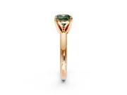 Solitaire Engagement Ring Setting for Fancy Green Cushion Cut Center with Wire Band and Prong Head in Rose Gold