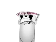 Tension Engagement Ring Setting for Fancy Pink Pear-Shaped Center with Wide Flat Band and Tension Head in Platinum