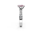 Solitaire Engagement Ring Setting for Fancy Pink Pear-Shaped Center with Channel-Set Accents and Prong Head in Platinum