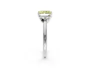 Solitaire Engagement Ring Setting for Fancy Yellow Radiant Cut Center with Knife Ridge Band and Claw Prong Head in Platinum
