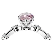 Solitaire Engagement Ring Setting for Fancy Pink Marquise Center with Bezel Station Band and Prong Head in Platinum