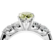 5 Stone Engagement Ring Setting for Fancy Yellow Marquise Center with Graduated Accents and Prong Head in Platinum