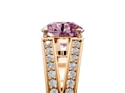 Split Shank Engagement Ring Setting for Fancy Pink Round Cut Center with Pave Split Shank and Prong Head in Rose Gold