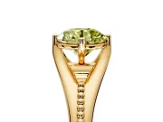 Solitaire Engagement Ring Setting for Fancy Yellow Round Cut Center with Milgrain Cathedral Band and Prong Head in Yellow Gold