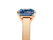 Solitaire Engagement Ring Setting for Fancy Blue Asscher Cut Center with Tapered Split Shoulders and Prong Head in Rose Gold